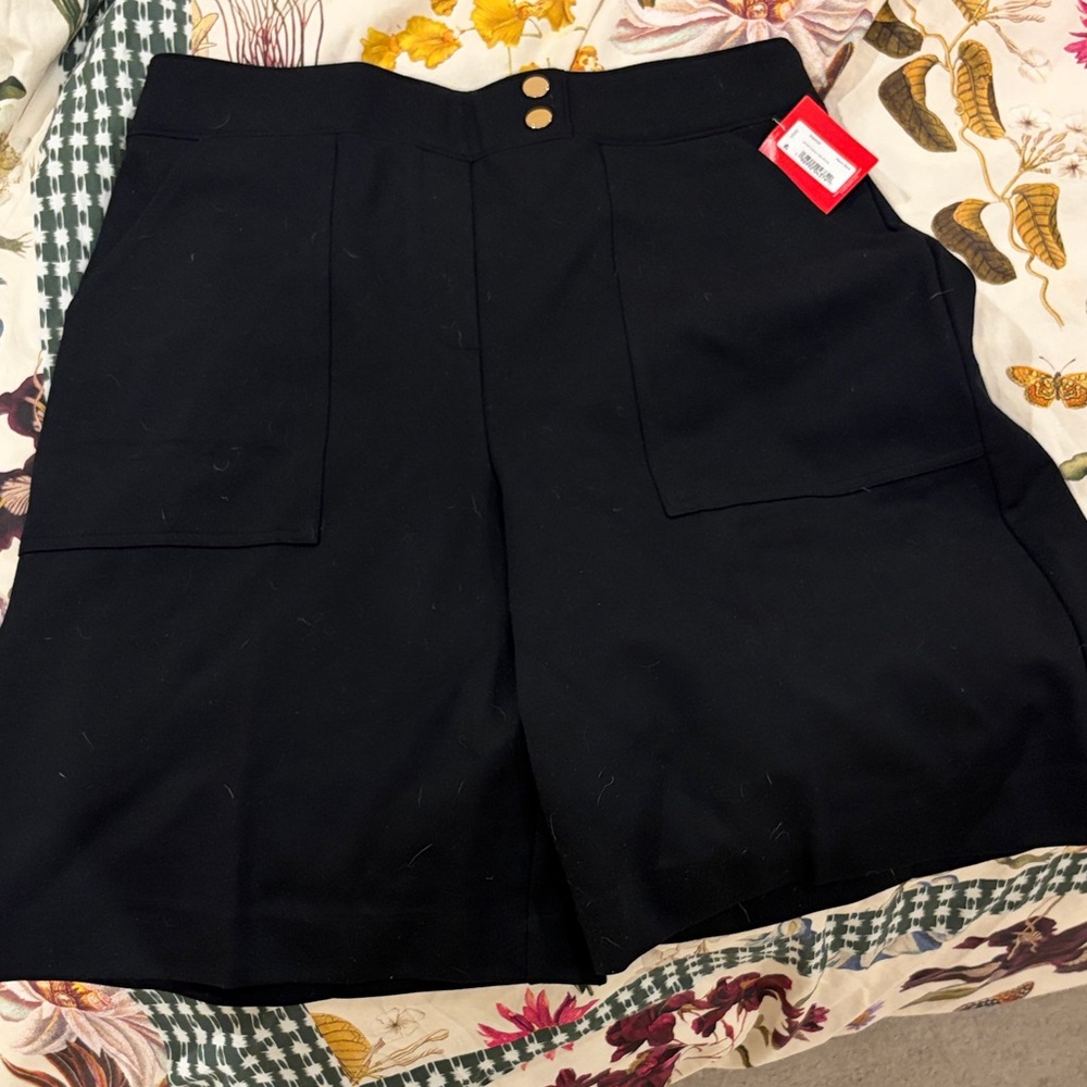 Spanx ponte button tab shorts